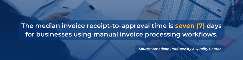 Statistics about invoice receipt-to-approval time